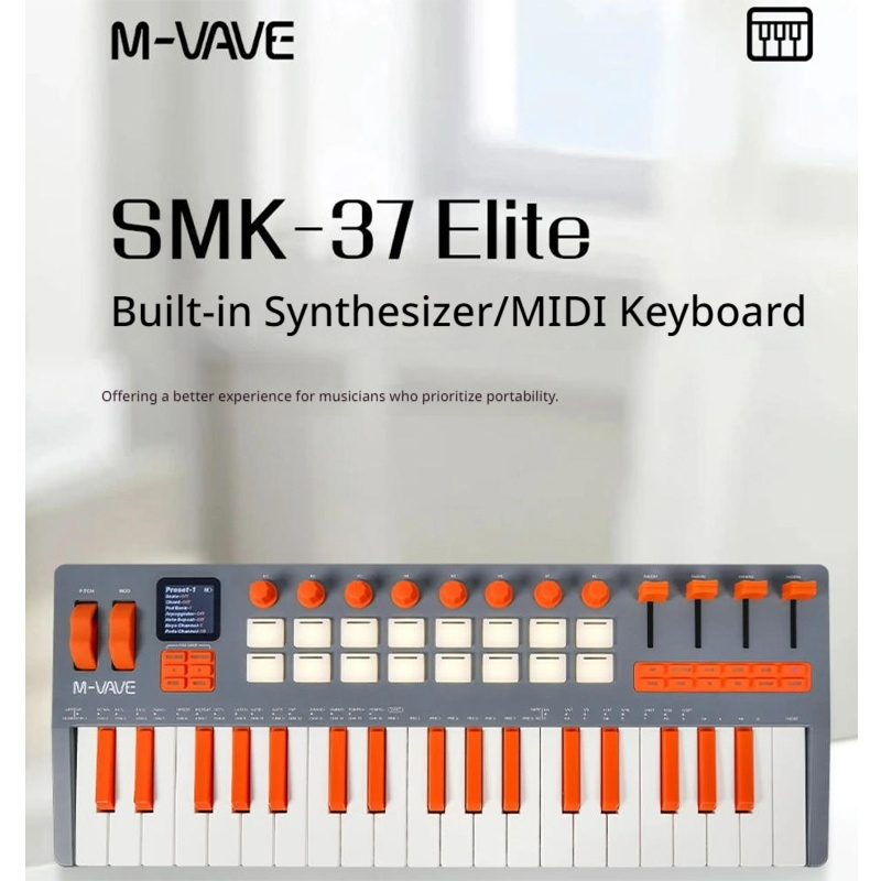 Midi Controller Pad - 新型M-Vave Smk-37pro/Smk37elite 37 MIDIキーボードコントローラー、ポータブル・アレンジャー・キーボード、ストライクパッド・キーボード、内蔵FMシンセサイザー。