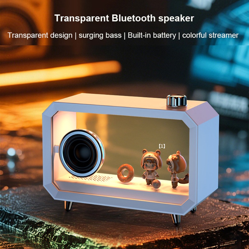 Audio Music Spotify - DIY 透明 Bluetooth スピーカー RGB カラフルな照明コンピュータサブウーファーデスクトップオーディオ大音量ディスプレイ